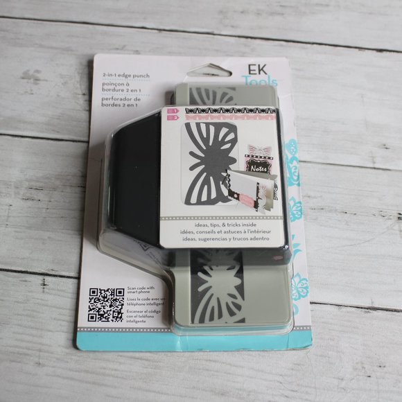 EK Butterfly Hand Punch Scrapbook Metal Die Cut Tool 2 in 1 Edge - Picture 2 of 3